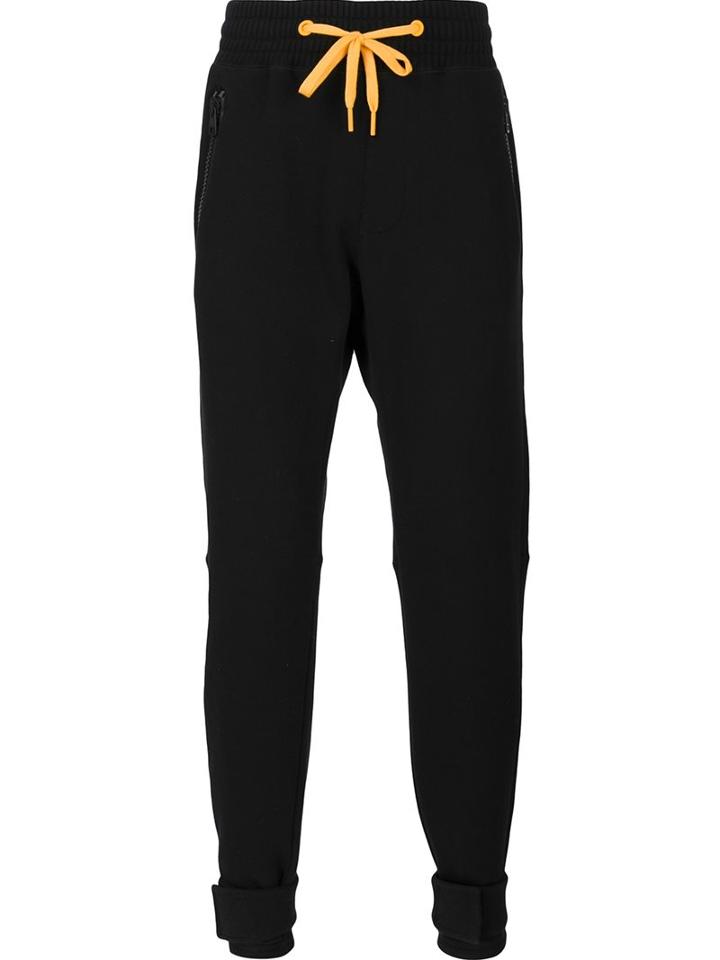 Moncler X Off-white Contrast Drawstring Trackpants, Men's, Size: Large, Black, Cotton