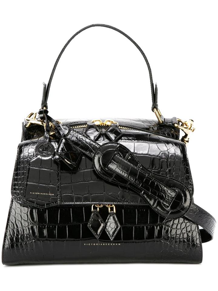 Victoria Beckham Crocodile Effect Tote, Women's, Black