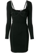 T By Alexander Wang Sweetheart Neck Bodycon Dress - Black