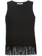 Michael Michael Kors Fringe Hem Tank Top - Black