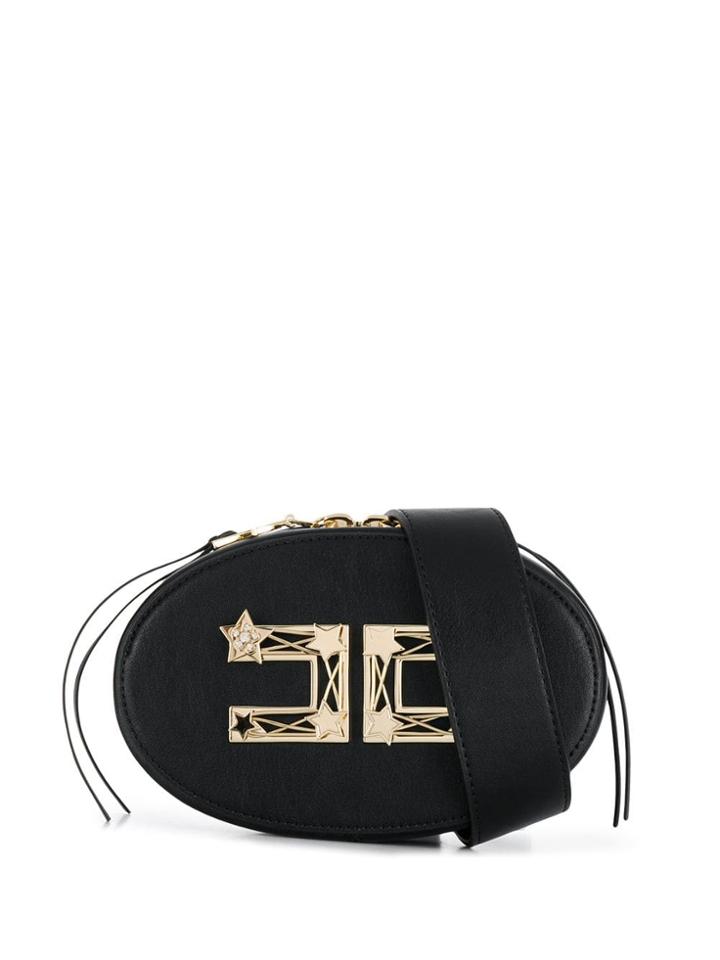 Elisabetta Franchi Logo Plaque Belt Bag - Black