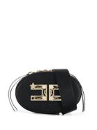 Elisabetta Franchi Logo Plaque Belt Bag - Black