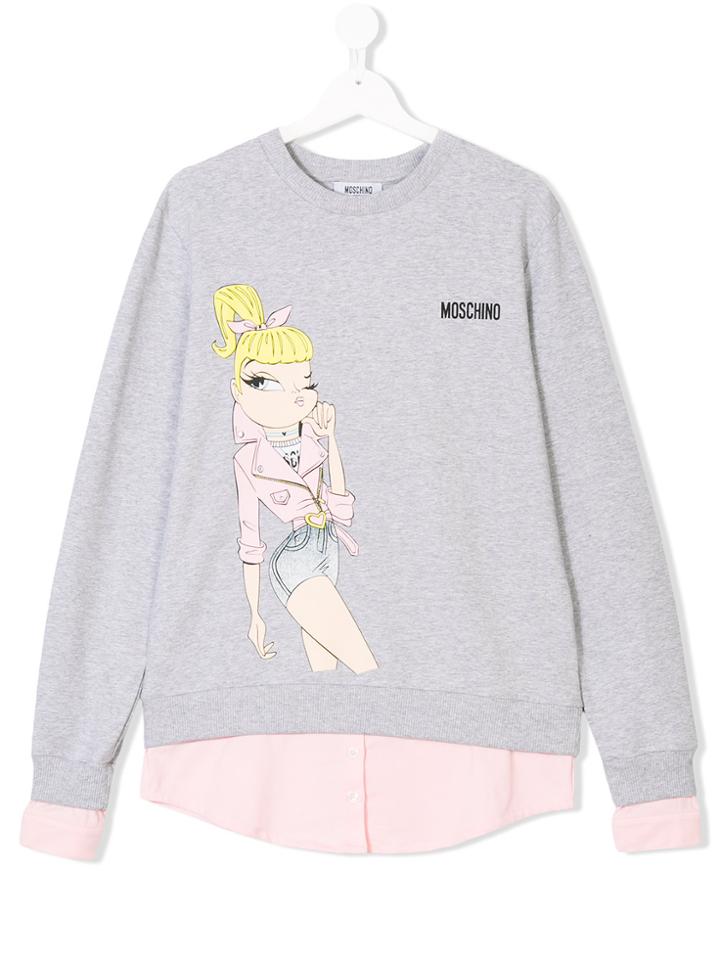 Moschino Kids Logo Print Sweatshirt - Grey