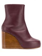 Maison Margiela Square 100 Wedge Boots - Red