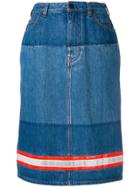 Calvin Klein 205w39nyc Reflector Stripe Denim Skirt - Blue