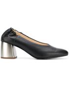 Jil Sander Navy Contrast Heel Pumps - Black