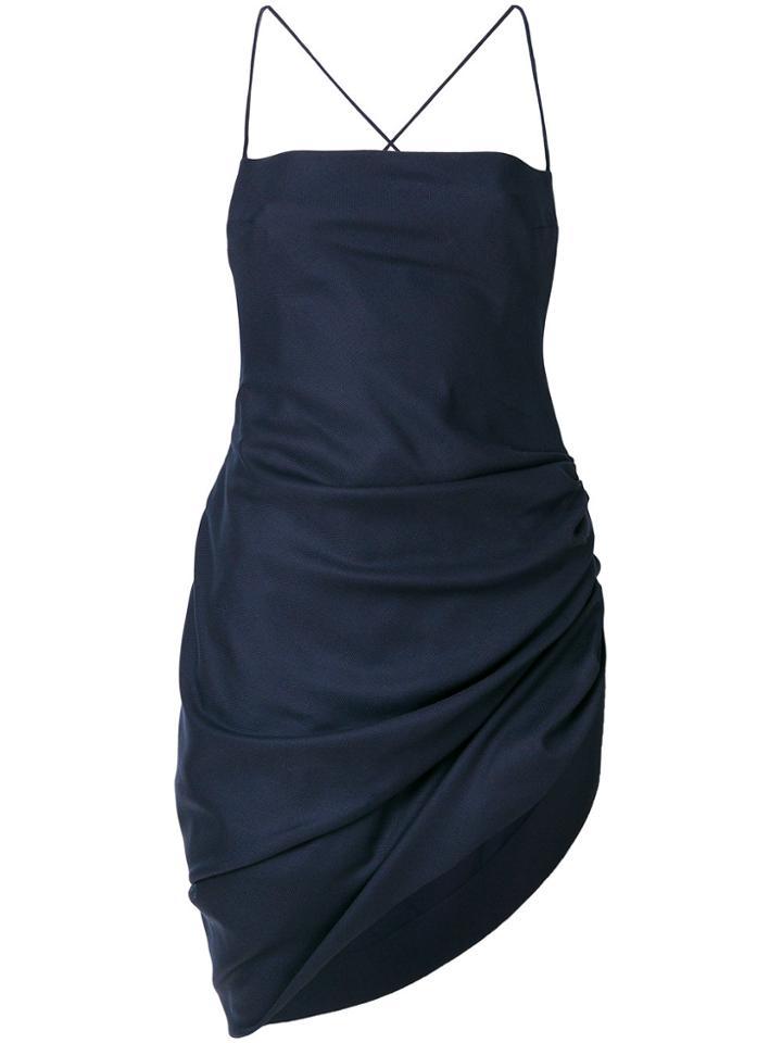 Jacquemus Saudade Gathered Side Dress - Blue