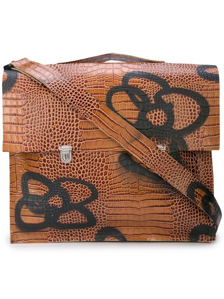 Camiel Fortgens Floral Print Messenger Bag - Brown