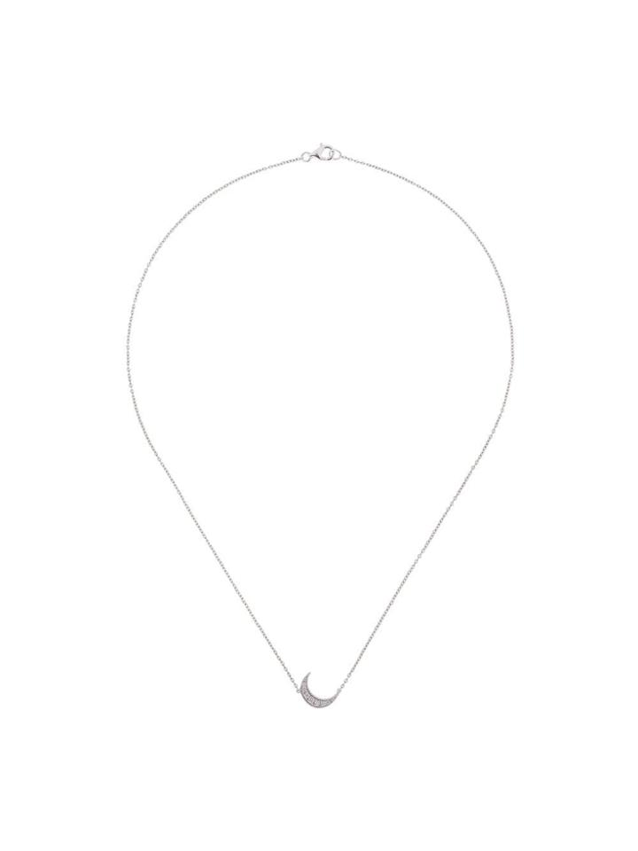 Andrea Fohrman Mini Crescent Diamond Necklace - White Gold