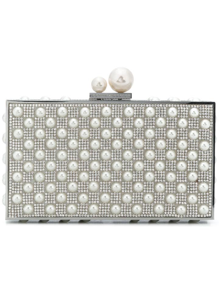 Sophia Webster Pearl Accented Clutch Bag - Grey