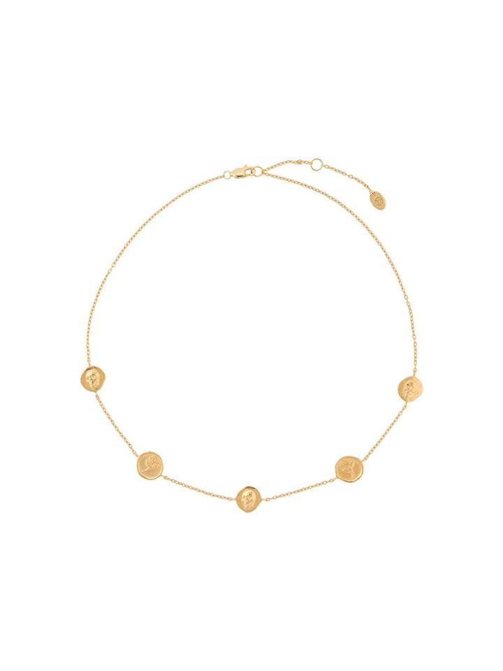 Northskull Skulls And Roses Necklace - Gold