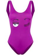 Chiara Ferragni Winking Eye Swimsuit - Purple