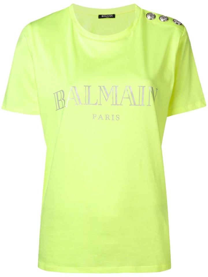 Balmain Round Neck Logo T-shirt - Yellow & Orange