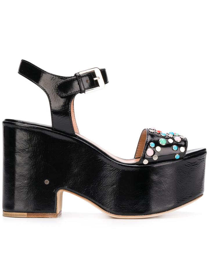 Laurence Dacade Studded Platform Sandals - Black