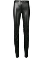 M Missoni Leather Effect Skinny Trousers - Black