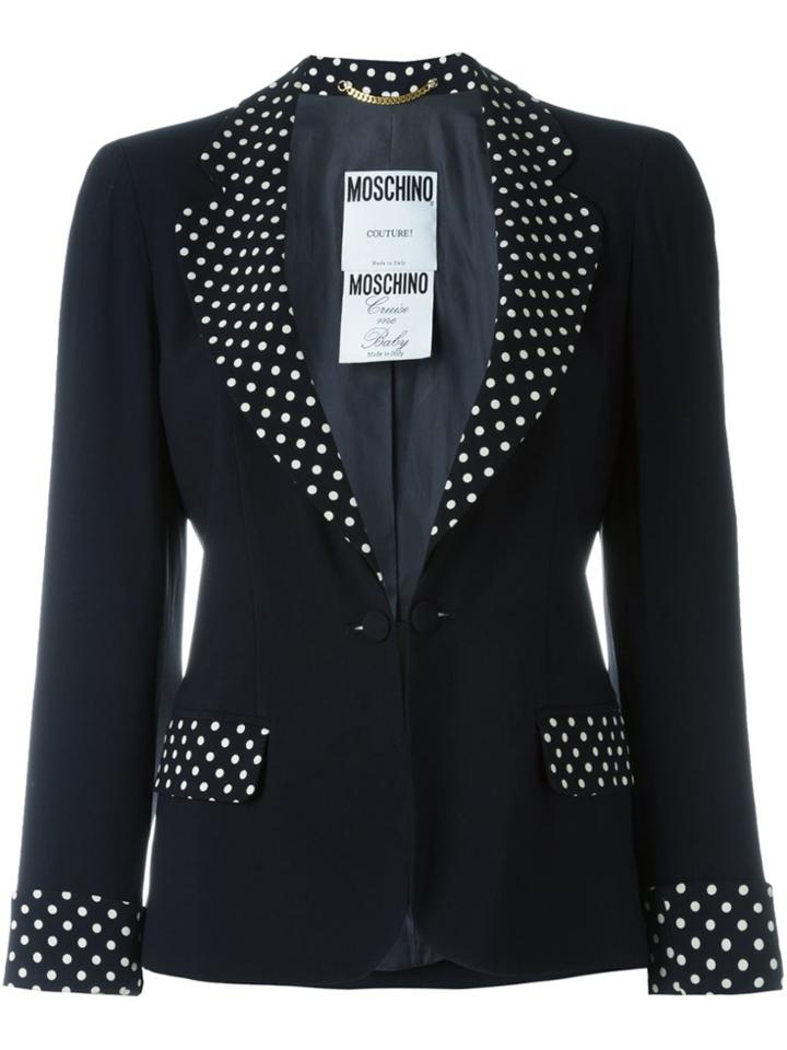 Moschino Vintage Polka Dot Detail Jacket - Blue