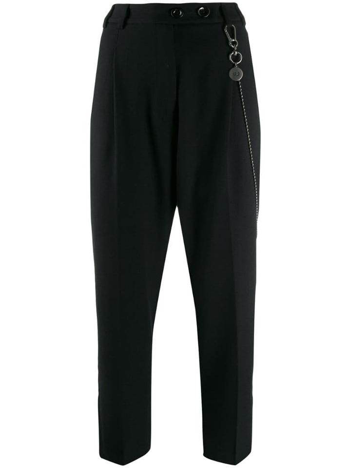 Song For The Mute High-waisted Chain-detail Trousers - Black