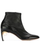 Nicholas Kirkwood 70mm Maeva Pearl Ankle Boots - Black