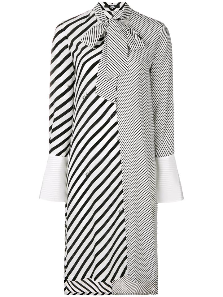Karl Lagerfeld Striped Shirt Dress - Black