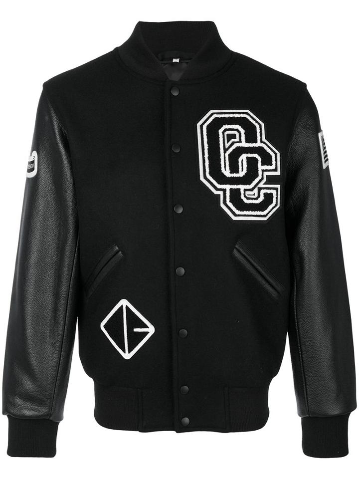 Opening Ceremony - Patch Bomber Jacket - Unisex - Leather/nylon/polyester/wool - M, Black, Leather/nylon/polyester/wool