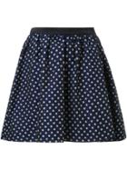 Guild Prime Polka Dot Pleated A-line Short Skirt - Blue