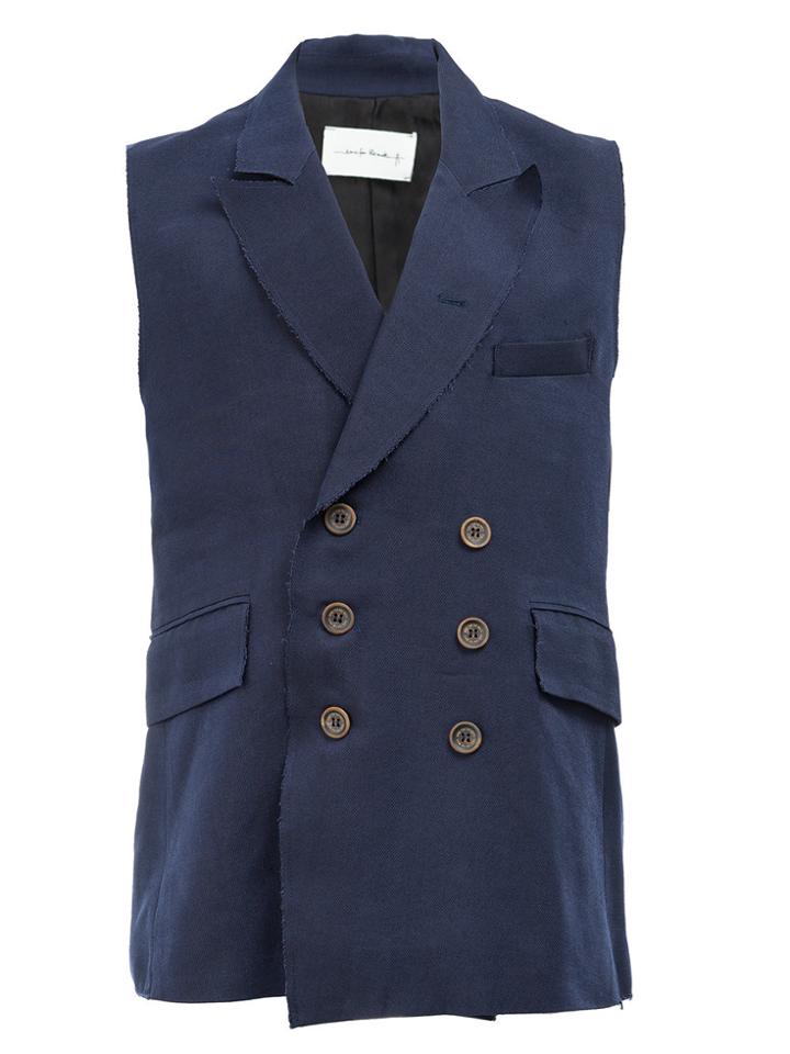 Song For The Mute Double Breasted Waistcoat - Blue