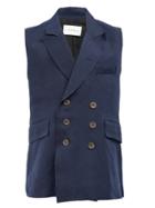 Song For The Mute Double Breasted Waistcoat - Blue