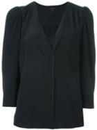 Marc Jacobs V-neck Blouse, Women's, Size: 6, Black, Silk