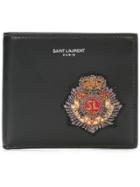 Saint Laurent Crested Bi-fold Wallet - Black