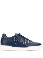 Philipp Plein Signature Plaque Sneakers - Blue