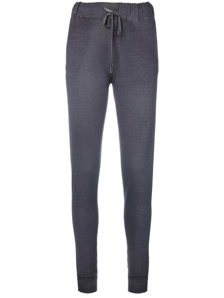 Lorena Antoniazzi - Drawstring Leggings - Women - Silk/nylon/cashmere/metallic Fibre - 40, Grey, Silk/nylon/cashmere/metallic Fibre
