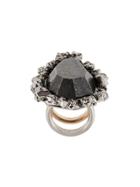 Alexander Mcqueen Oversized Stone Ring - Grey