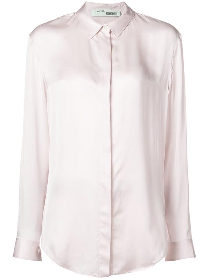 Off-white Concealed Front Shirt - Pink & Purple