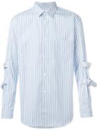 Comme Des Garçons Shirt Buckled Arms Straps Striped Shirt
