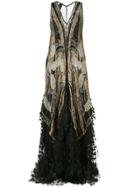 Romance Was Born Exoskeleton Lace Gown - Black