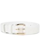 Oscar De La Renta Square Buckle Belt - White