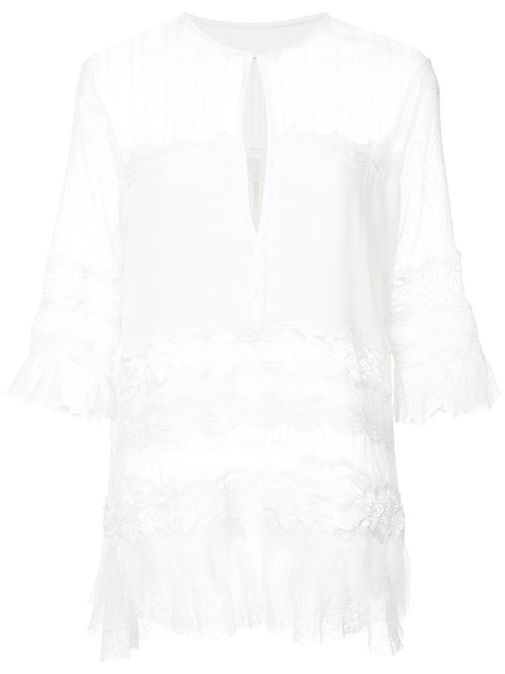 Jonathan Simkhai Lace Trim Blouse - White