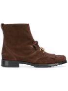 Tod's Fringed Ankle Boots - Brown