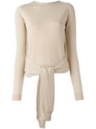 Mm6 Maison Margiela Front Knot Jumper, Women's, Size: Xs, Nude/neutrals, Wool