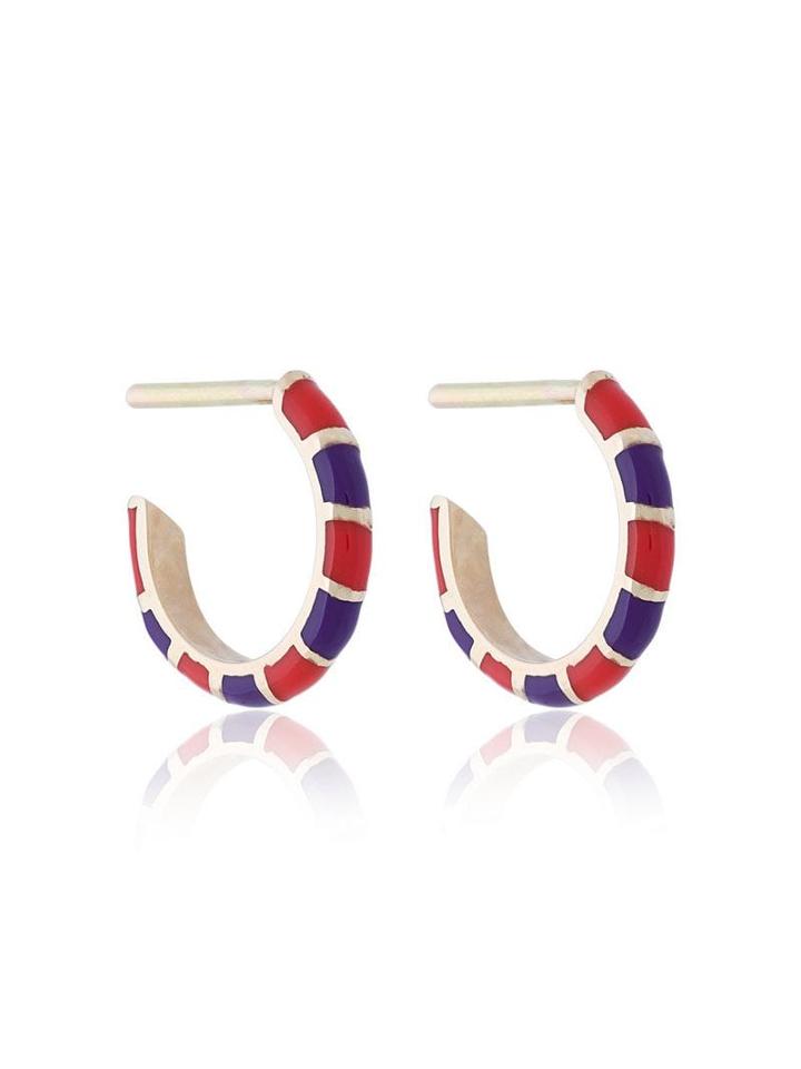 Alice Cicolini 14k Striped Hoop Earrings - Multicolour