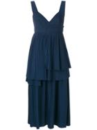 Cédric Charlier Pleated Layered Dress - Blue