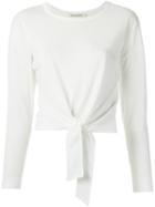 Giuliana Romanno Knot Detail Blouse, Women's, Size: P, White, Cotton/polyester