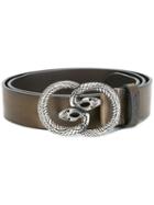 Snake Emblem Belt, Men's, Size: 95, Brown, Calf Leather, Just Cavalli