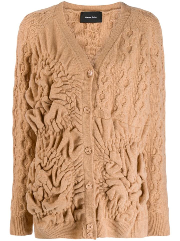 Simone Rocha Textured Cardigan - Brown