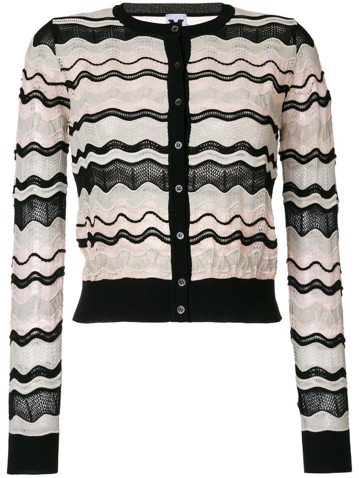 M Missoni - Waved Knit Cardigan - Women - Cotton/polyamide/polyester/viscose - 38, Pink/purple, Cotton/polyamide/polyester/viscose