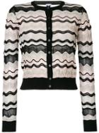 M Missoni - Waved Knit Cardigan - Women - Cotton/polyamide/polyester/viscose - 38, Pink/purple, Cotton/polyamide/polyester/viscose