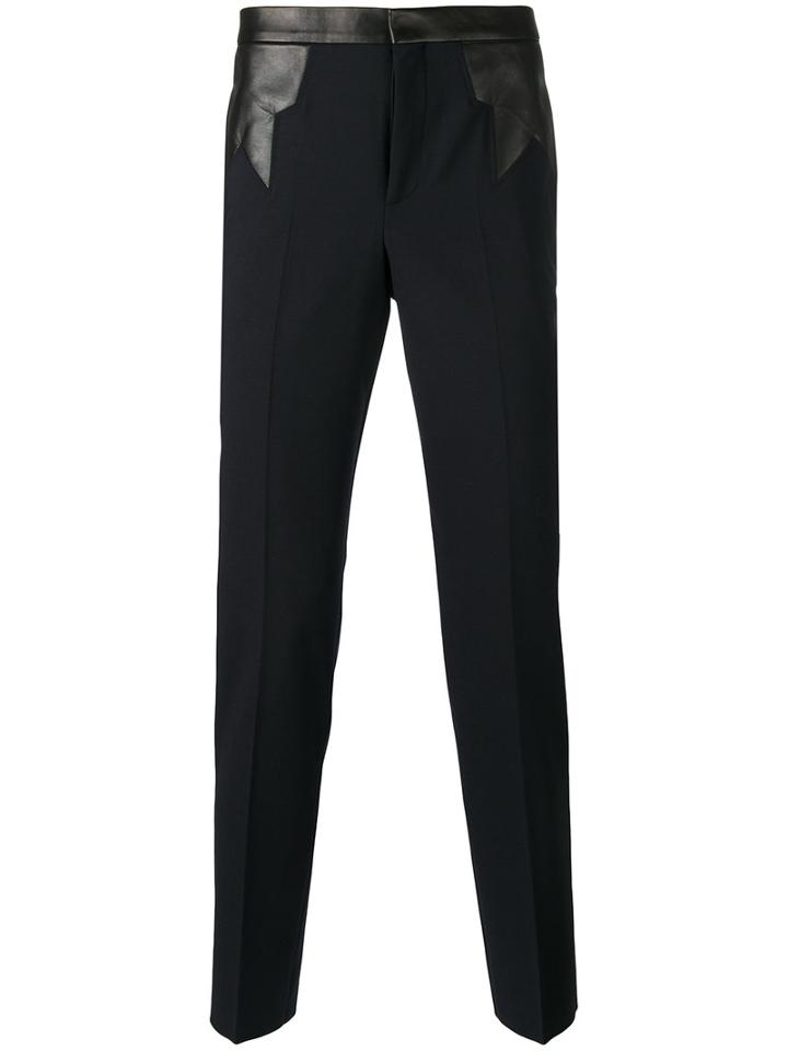 Neil Barrett - Tailored Trousers - Men - Cotton/lamb Skin/polyester/virgin Wool - 50, Blue, Cotton/lamb Skin/polyester/virgin Wool