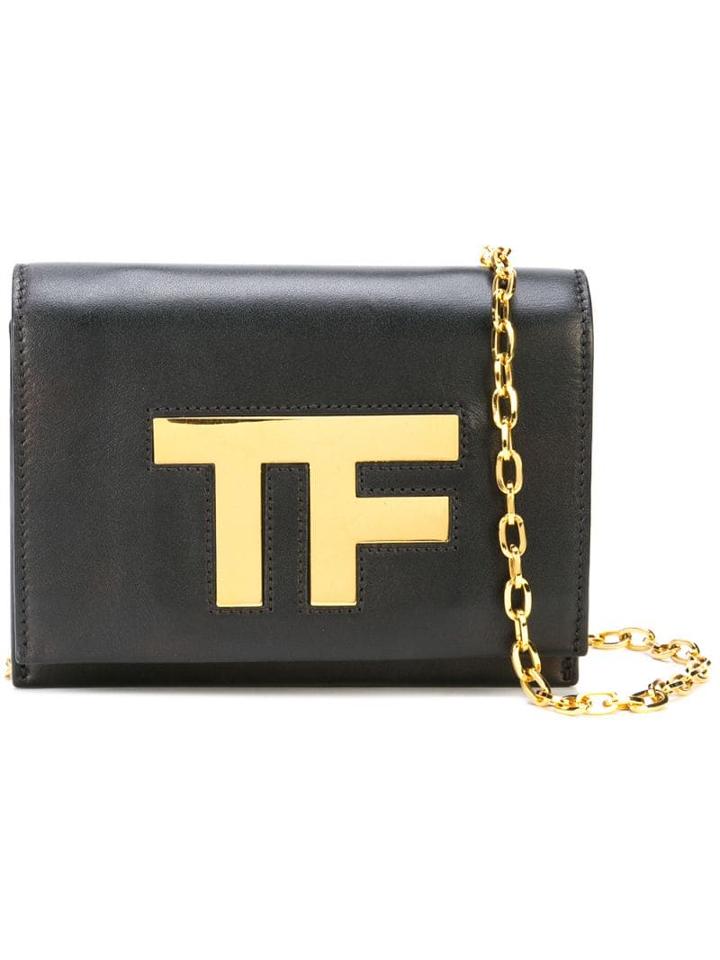 Tom Ford Vintage Logo Plaque Chain Shoulder Bag - Black