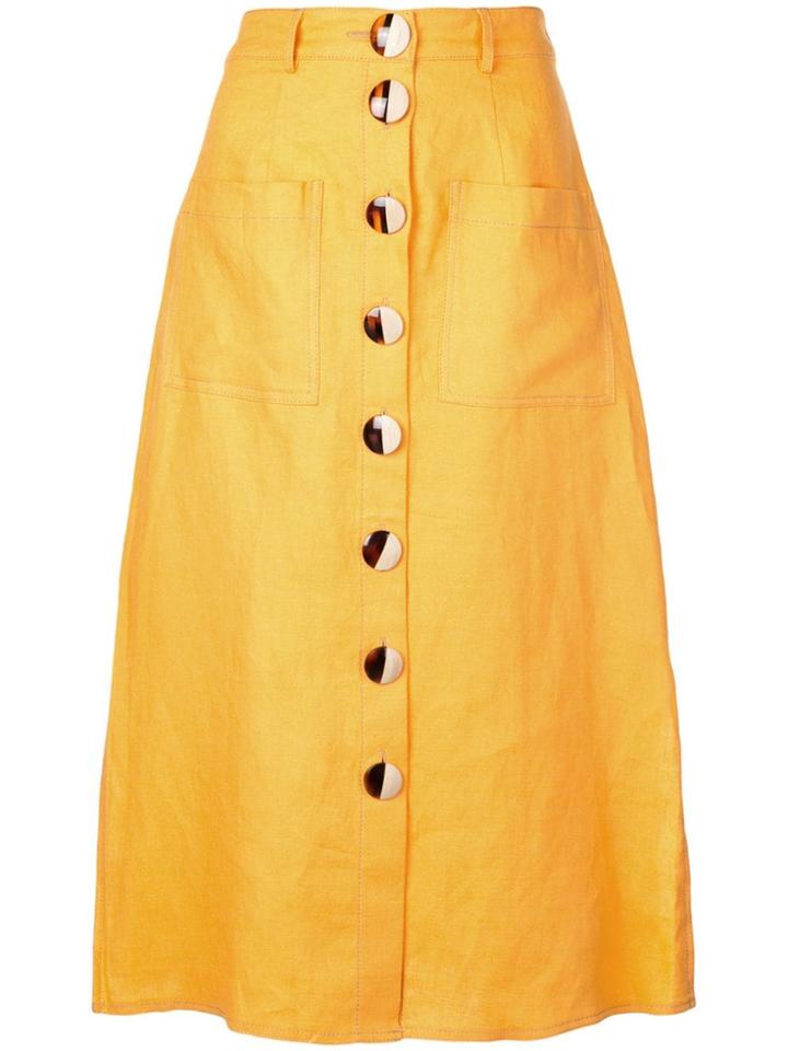 Nicholas Front Button Skirt - Orange