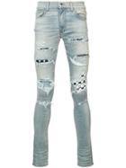 Amiri Art Patch Skinny Jeans - Blue